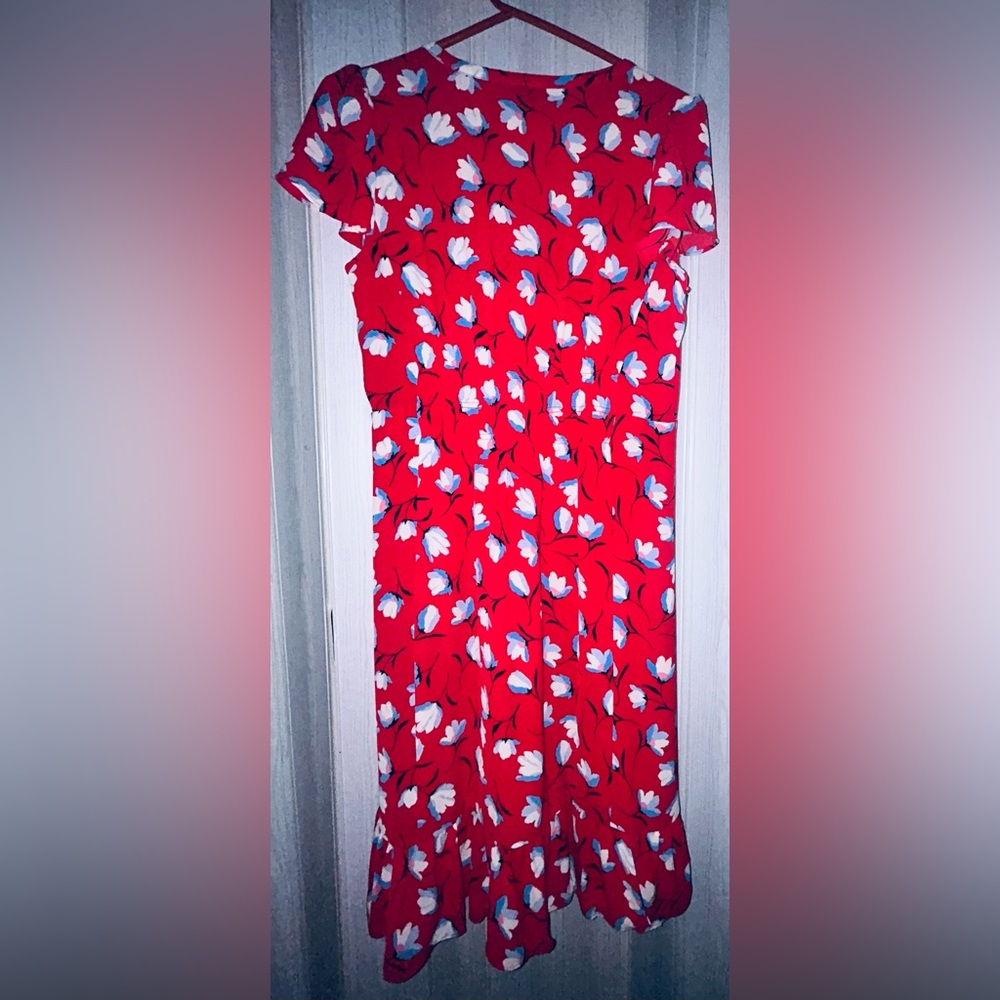 Talbots Floral dress with flutter sleeves